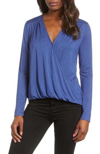 Women's Gibson Surplice Knit Top - Blue