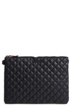 Mz Wallace Metro Quilted Oxford Nylon Zip Pouch - Black