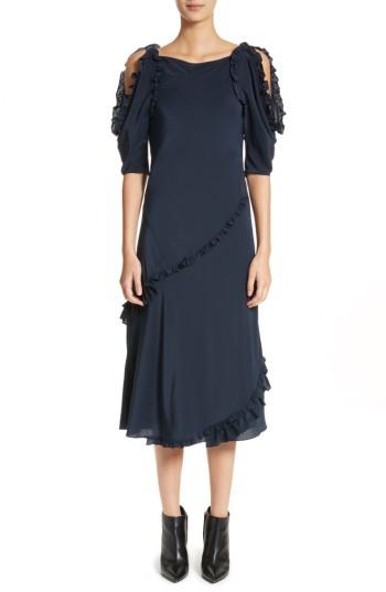 Women's Burberry Didi Ruffle Silk Dress