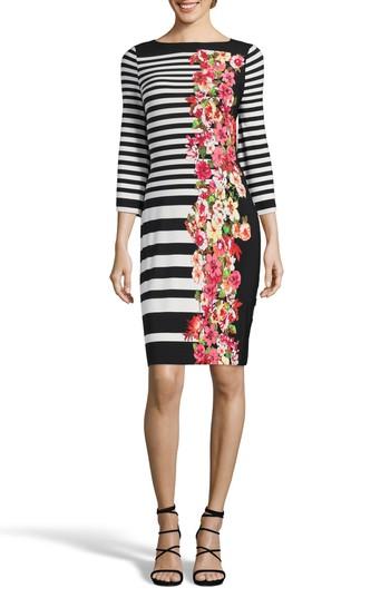 Women's Eci Placement Print Shift Dress - Black