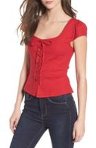 Women's Wayf Laney Lace-up Top - Red