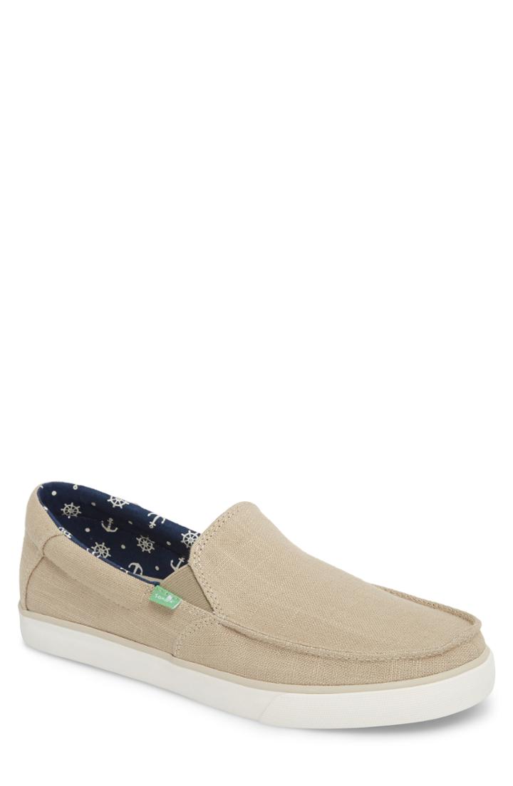 Men's Sanuk Sideline Linen Slip-on .5 M - Beige