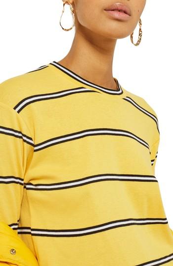 Women's Topshop Stripe Tee Us (fits Like 0-2) - Yellow