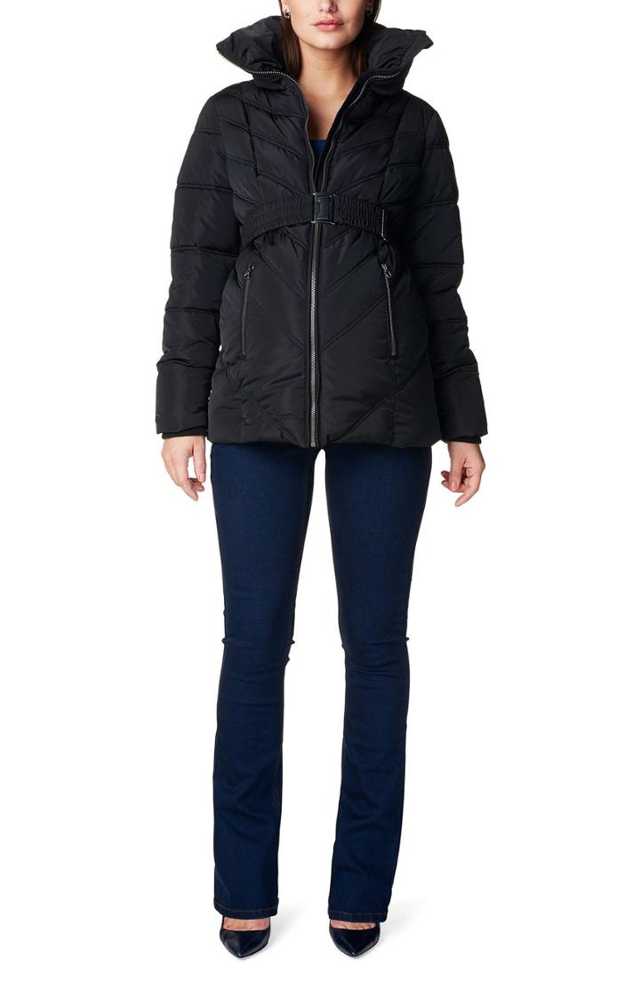 Women's Noppies 'lene' Quilted Maternity Jacket X-large - Black