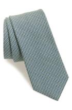Men's Nordstrom Men's Shop Geometric Silk Blend Tie, Size - Green