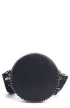 Paco Rabanne Calfskin Leather Circle Crossbody Bag - Black