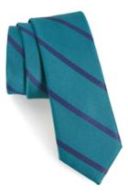 Men's The Tie Bar Wheelhouse Stripe Silk Skinny Tie, Size - Blue