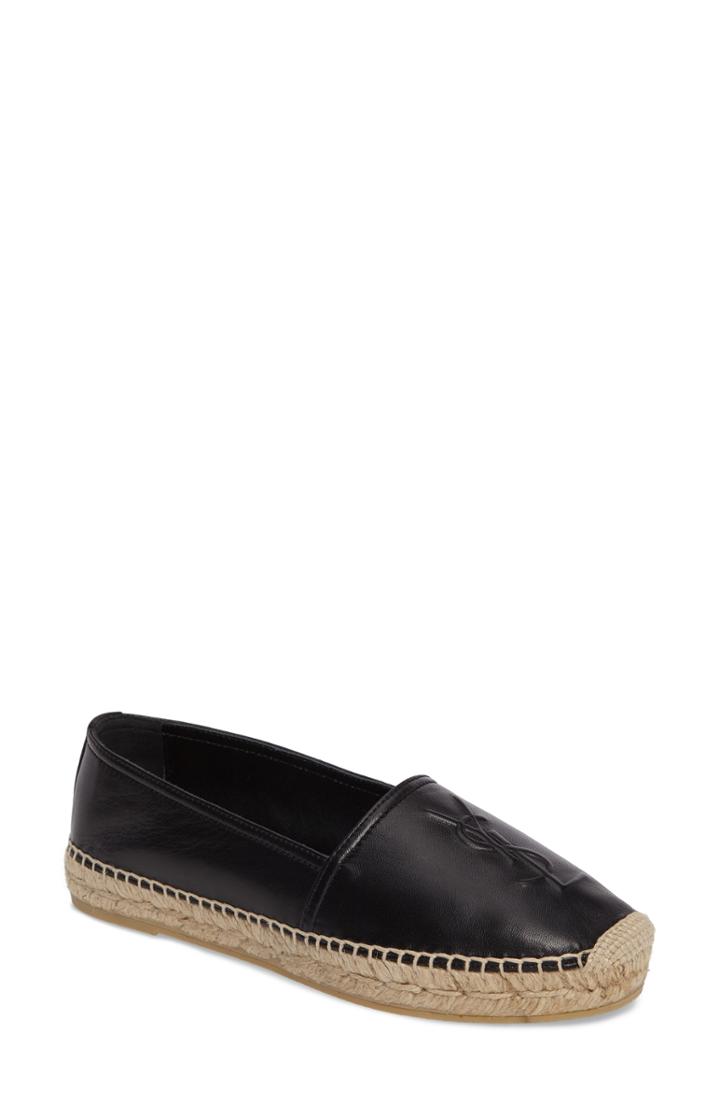 Women's Saint Laurent Logo Espadrille Us / 35eu - Black