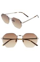 Women's Diff Nova 50mm Polarized Semi Rimless Geo Sunglasses - Gunmetal/ Brown