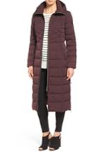 Women's Bernardo Quilted Long Coat With Down & Primaloft Fill, Size - Purple