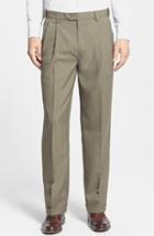 Men's Berle Self Sizer Waist Pleated Trousers X 30 - Green