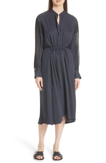 Women's Vince Mixed Media Midi Dress - Blue