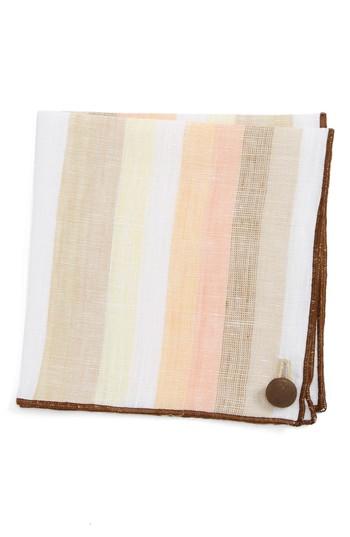 Men's Armstrong & Wilson Peach Cake Linen Pocket Square