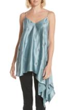 Women's Cinq A Sept Romeo Embroidered Asymmetrical Silk Blouse, Size - Blue