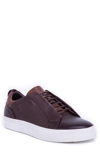 Men's Robert Graham Sharpe Textured Sneaker M - Brown