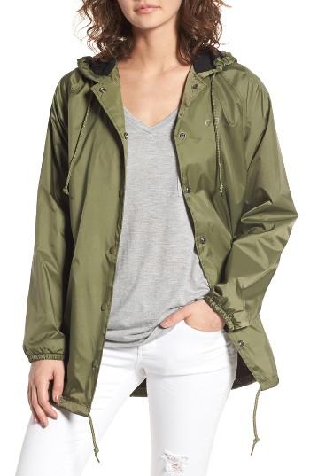 Women's Obey O.b.e.y. Hooded Coach's Jacket, Size - Green