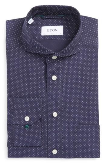 Men's Eton Slim Fit Microdot Dress Shirt .5 - Blue