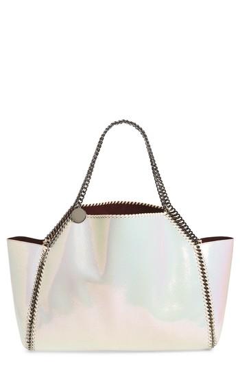 Stella Mccartney Large Oleo Deer Faux Leather Tote - White
