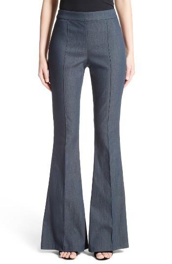 Women's St. John Collection Stretch Denim Flare Pants - Blue