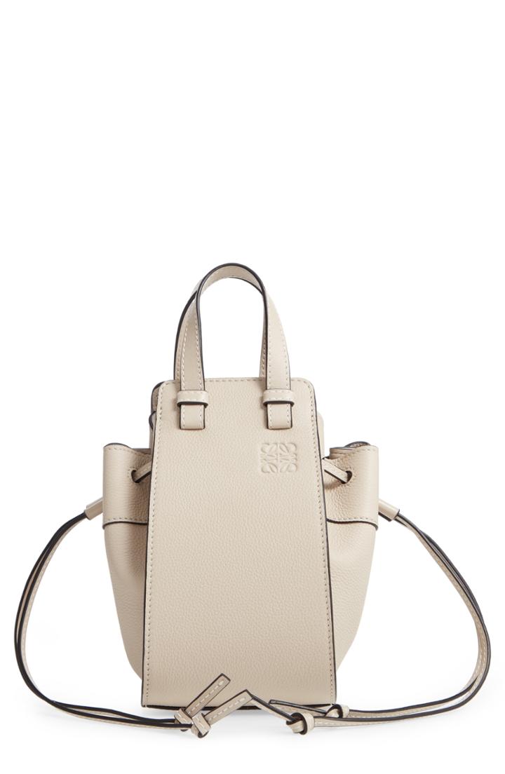 Loewe Mini Hammock Leather Hobo - Beige
