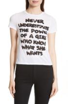 Women's Alice + Olivia Cicely Never Underestimate Communi-t Tee - White