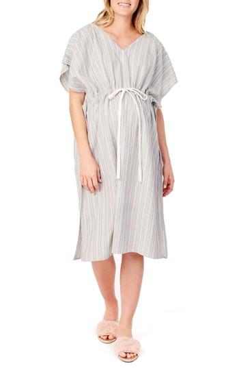 Women's Ingrid & Isabel X James Fox & Co. Maternity/nursing Hospital Gown, Size - Black
