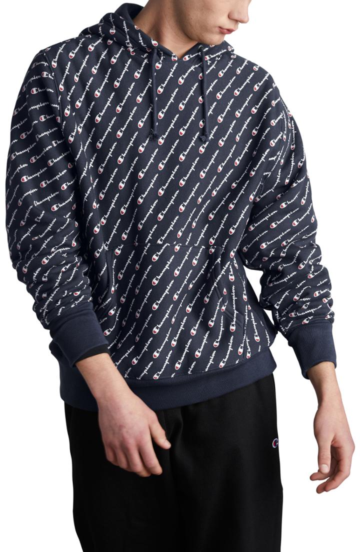 Men's Champion All Over Logo Print Hoodie