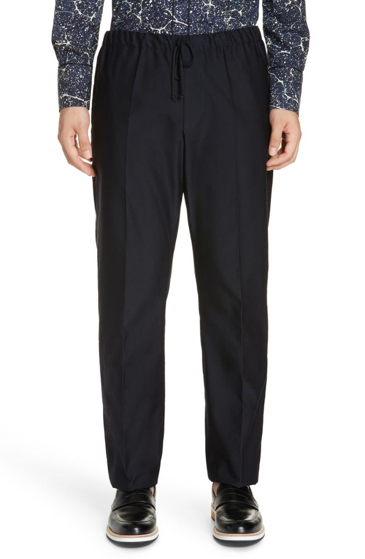 Men's Dries Van Noten Perkino Drawstring Waist Pants