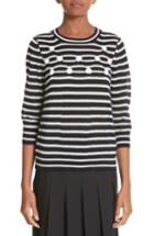 Women's Tricot Comme Des Garcons Button Back Stripe Sweater, Size - Blue