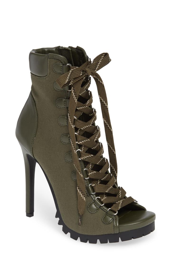 Women's Steve Madden Fearless Corset Bootie .5 M - Green