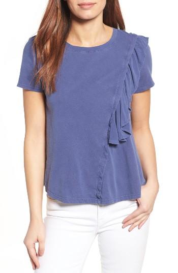 Women's Caslon Ruffled Short Sleeve Tee - Blue