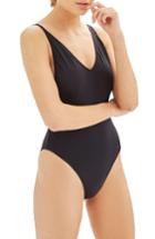 Women's Topshop Pamela One-piece Swimsuit Us (fits Like 0) - Black