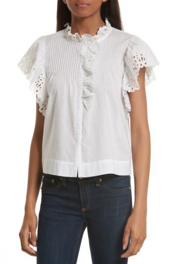 Women's Rebecca Taylor Nouveau Eyelet Cotton Top