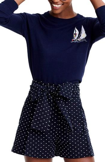Women's J.crew Sailboat Tippi Merino Wool Sweater, Size - Blue