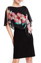 Women's Wallis Dotty Orchid Overlay Sheath Dress Us / 8 Uk - Black