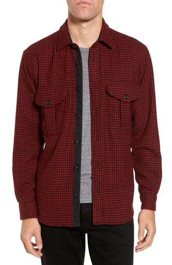 Men's Filson Northwest Houndstooth Wool Shirt Jacket - Red