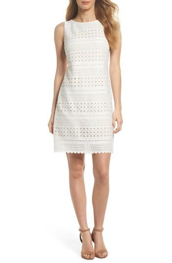 Women's Eliza J Laser Cut Sheath Dress - Ivory