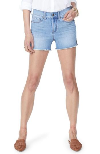Women's Nydj Frayed Hem Jean Shorts - Blue