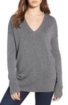Women's Trouve Side Slit Sweater, Size - Grey