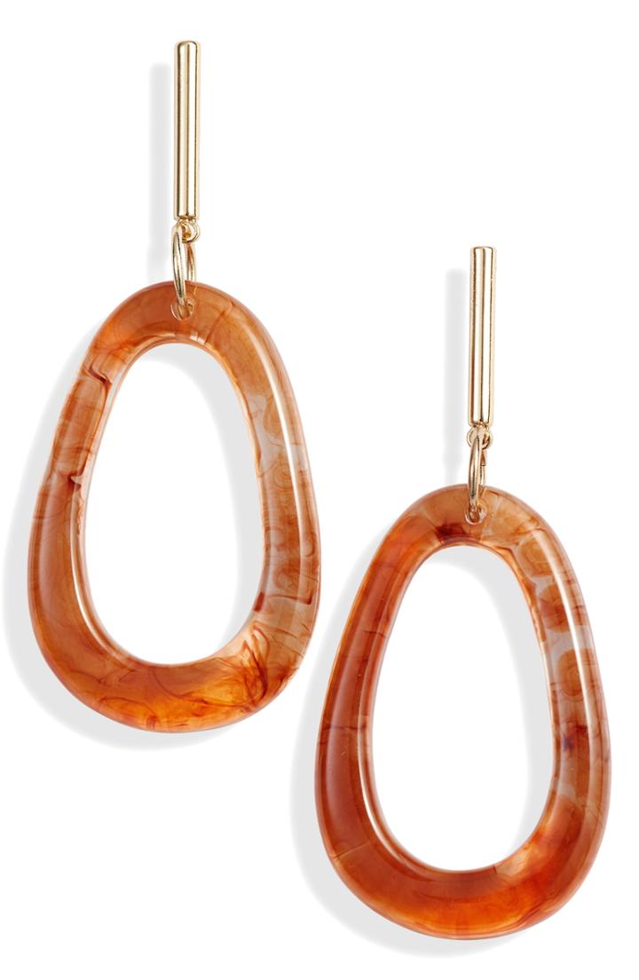 Women's Halogen Resin Oval Drop Earrings