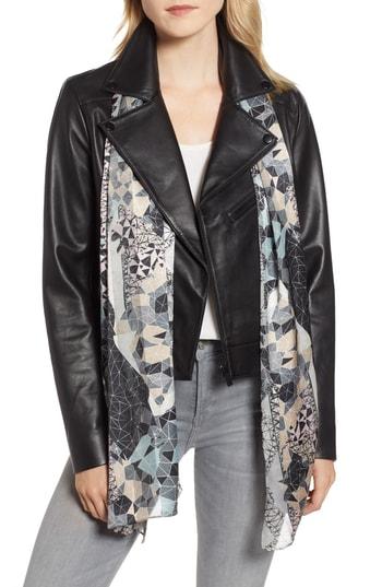 Women's Echo Tiled Together Silk Scarf, Size - Black