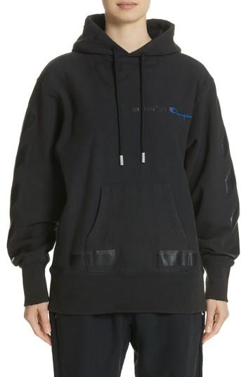 Women's Off-white X Champion Pullover Hoodie - Black