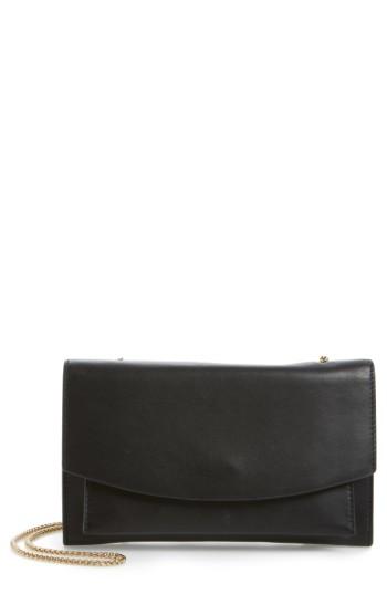 Skagen Eryka Leather Envelope Clutch With Detachable Chain -