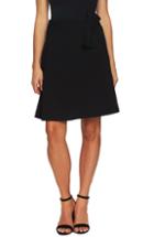Women's Cece Bow Detail Moss Crepe Skirt - Black
