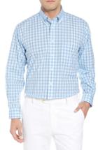 Men's Gitman Tailored Fit Plaid Dress Shirt - 34 - Blue