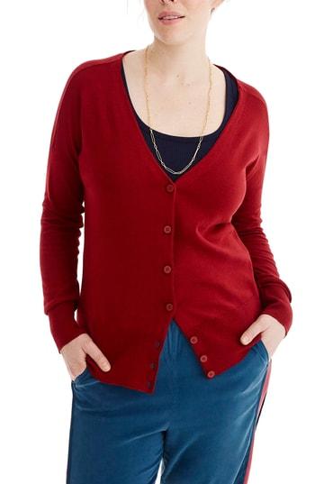 Women's Universal Standard For J.crew Lightweight Cardigan, Size - Red