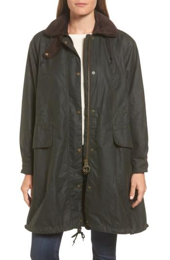 Women's Barbour Thirkleby Water Resistant Waxed Canvas Smock Jacket Us / 6 Uk - Green