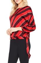 Women's Vince Camuto Tie Hem Diagonal Stripe Blouse