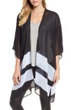 Women's Nordstrom Stripe Kimono Topper, Size - Black