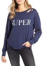 Women's Wildfox Stellar - Super Ripped Graphic Tee - Blue
